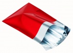 100 Versandbeutel Metallisch Rot size XXS - 120x160 mm + 40 mm Lip Extra Dik