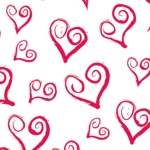 240 Blatt Seidenpapier - Swirly Hearts 500x750 - 18gms